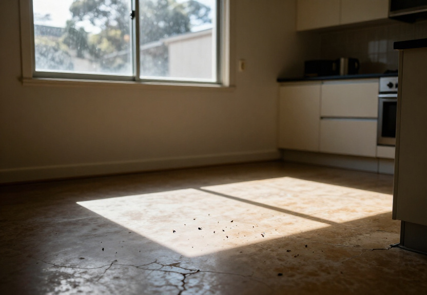 Spider webs in a coastal Whale Beach home before treatment